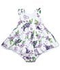 Color:Ivory - Image 1 - Baby Girls 3-24 Months Flutter Sleeve Floral-Printed Fit And Flare Dress