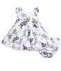 Color:Ivory - Image 3 - Baby Girls 3-24 Months Flutter Sleeve Floral-Printed Fit And Flare Dress