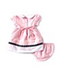 Color:Pink - Image 2 - Baby Girls 3-24 Months Twill Sailor Cap Sleeve Bow Dress & Hat