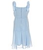 Color:Light Blue - Image 2 - Big Girls 7-16 Sleeveless Clip-Dot Ruffle-Hem Dress