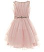 Color:Blush - Image 1 - Big Girls 7-16 Sleeveless Jeweled Waist Cupcake Dress