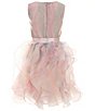 Color:Blush - Image 2 - Big Girls 7-16 Sleeveless Sequin Mesh Cascade Skirt Dress