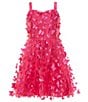 Color:Magenta - Image 1 - Big Girls 7-16 Sleeveless Soutache-Embroidered Mikado Fit-And-Flare Dress
