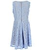 Color:Light Blue - Image 2 - Big Girls 7-16 Two-Tone-Lace Fit-And-Flare Dress