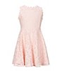 Color:Blush - Image 1 - Big Girls 7-16 Two-Tone-Lace Fit-And-Flare Dress