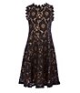Color:Black - Image 1 - Big Girls 7-16 Two-Tone-Lace Fit-And-Flare Dress