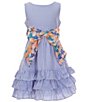 Color:Blue - Image 1 - Big Girls 7-16 Vertical Stripe Seersucker Dress