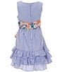 Color:Blue - Image 2 - Big Girls 7-16 Vertical Stripe Seersucker Dress