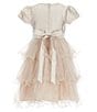 Color:Taupe - Image 2 - Little Girls 2T-6X Mikado/Tulle Wire-Hem Fit-And-Flare Dress
