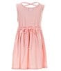 Color:Coral - Image 2 - Little Girls 2T-6X Sleeveless Easter-Bunny-Appliqued Fit-And-Flare Dress