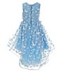 Color:Light Blue - Image 2 - Little Girls 2T-6X Sleeveless Three-Dimensional Butterfly-Appliqued High-Low Ballgown