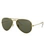 Color:Gold Green - Image 1 - Classic Aviator Polarized 55mm Sunglasses