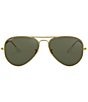 Color:Gold Green - Image 2 - Classic Aviator Polarized 55mm Sunglasses