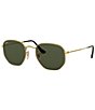 Color:Gold Green - Image 1 - Hexagonal Flat Lenses Sunglasses