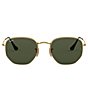 Color:Gold Green - Image 2 - Hexagonal Flat Lenses Sunglasses