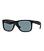 Color:Black/Blue - Image 1 - Unisex Justin Polarized Square Sunglasses