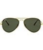 Color:Gold/Tortoise - Image 2 - Men's 0RB3689 58mm Aviator Sunglasses