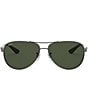 Color:Gunmetal - Image 2 - Men's 0RB8313 61mm Aviator Polarized Rimless Sunglasses