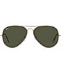 Color:Rose Gold - Image 2 - Men's Classic 55mm Pilot Sunglasses