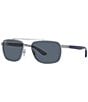 Color:Silver - Image 1 - Men's RB3701 59mm Rectangle Sunglasses