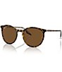 Color:Brown - Image 1 - Unisex 0rb2204 Polarized 54mm Phantos Round Sunglasses