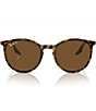 Color:Brown - Image 2 - Unisex 0rb2204 Polarized 54mm Phantos Round Sunglasses