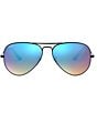 Color:Black/Blue - Image 2 - Unisex 0RB3025 58mm Mirrored Aviator Sunglasses
