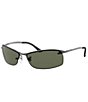 Color:Gunmetal - Image 1 - Unisex 0RB3183 63mm Polarized Rectangle Sunglasses