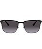 Color:Black/Silver - Image 2 - Unisex 0RB3569 59mm Square Sunglasses