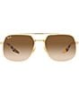 Color:Gold/Havana - Image 2 - Unisex 0RB3699 56mm Havana Aviator Sunglasses