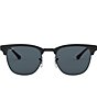 Color:Shiny Black - Image 2 - Unisex 0RB3716 51mm Clubmaster Sunglasses