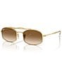 Color:Gold Flash - Image 1 - Unisex 54mm Oval Gradient Sunglasses