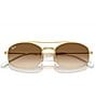 Color:Gold Flash - Image 5 - Unisex 54mm Oval Gradient Sunglasses