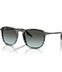 Color:Grey Gradient - Image 1 - Unisex Rb2203 55mm Striped Oval Sunglasses