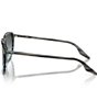 Color:Grey Gradient - Image 3 - Unisex Rb2203 55mm Striped Oval Sunglasses