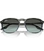Color:Grey Gradient - Image 5 - Unisex Rb2203 55mm Striped Oval Sunglasses