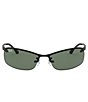 Color:Matte Black - Image 2 - Unisex RB3183 63mm Rectangle Sunglasses