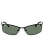 Color:Gunmetal Green - Image 2 - Unisex RB3183 63mm Rectangle Sunglasses