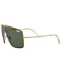 Color:Gold Green - Image 3 - Unisex Wings II Oversized Aviator Sunglasses