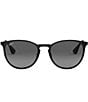 Color:Shiny Black - Image 2 - Women's 0RB3539 54mm Round Polarized Sunglasses