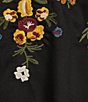 Color:Black Multi - Image 4 - 3/4 Sleeve Split V-Neck Floral Embroidered Peasant Tunic
