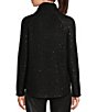 Color:Black - Image 2 - Catalina Draped Turtleneck Raglan Sleeve Sequin Sweater