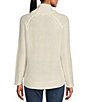 Color:Ivory - Image 2 - Catalina Draped Turtleneck Raglan Sleeve Sequin Sweater