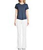 Color:White - Image 3 - Fit and Flare Stretch Denim Jeans