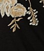 Color:Black Multi - Image 4 - V-Neck Floral Embroidered Short Sleeve Knit Top
