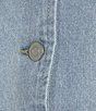 Color:Medium Wash - Image 4 - V-Neck Sleeveless Button Front Denim Vest
