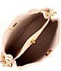 Color:Nude - Image 3 - Darren Antique Brass Tone Leather Shoulder Bag