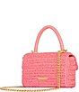 Color:Rose - Image 2 - Edie Straw Top Handle Crossbody Bag