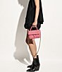 Color:Rose - Image 4 - Edie Straw Top Handle Crossbody Bag
