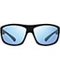 Color:Matte Black with Blue Water Lens - Image 2 - Caper Wrap Polarized 63mm Sunglasses